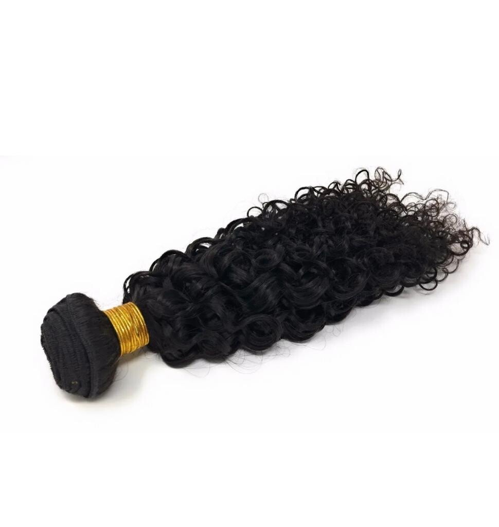 Natural Black Curly Brazilian Virgin Human Hair 8″- 22″