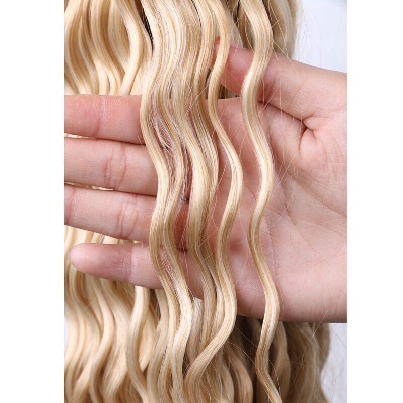 32″ Long Deep Wave Crochet Hair Curly Water Wave Boho Braiding Hair Extensions