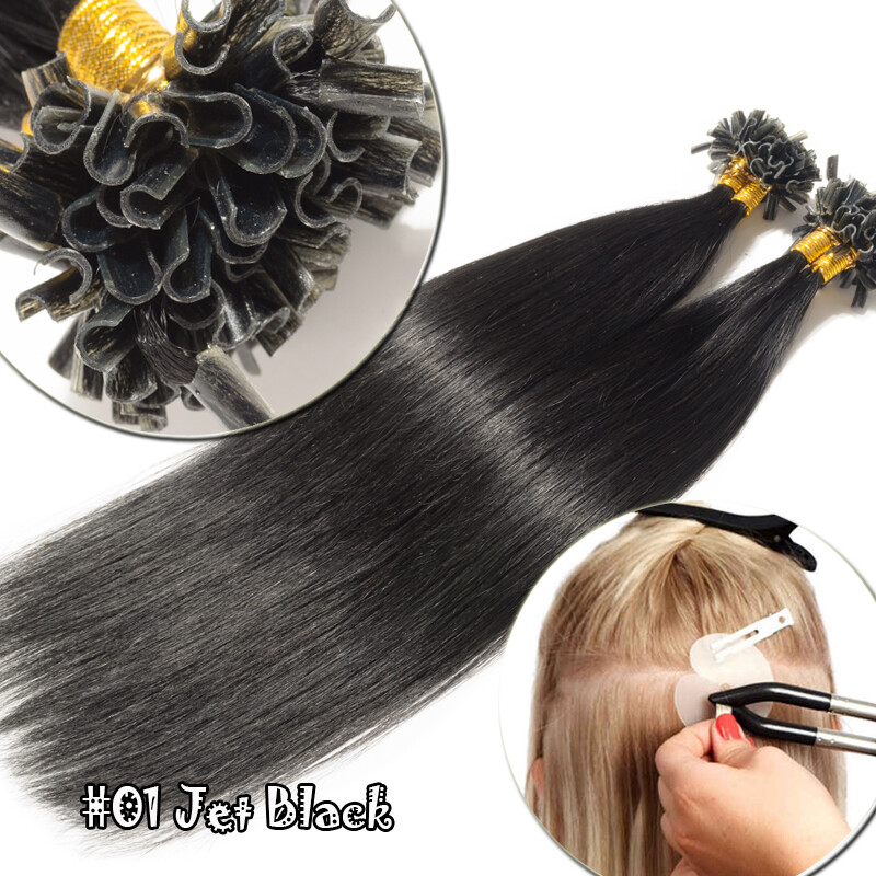 CLEARANCE U Nail Tip Remy Human Hair Extensions Pre Bonded Keratin THICK 150G US