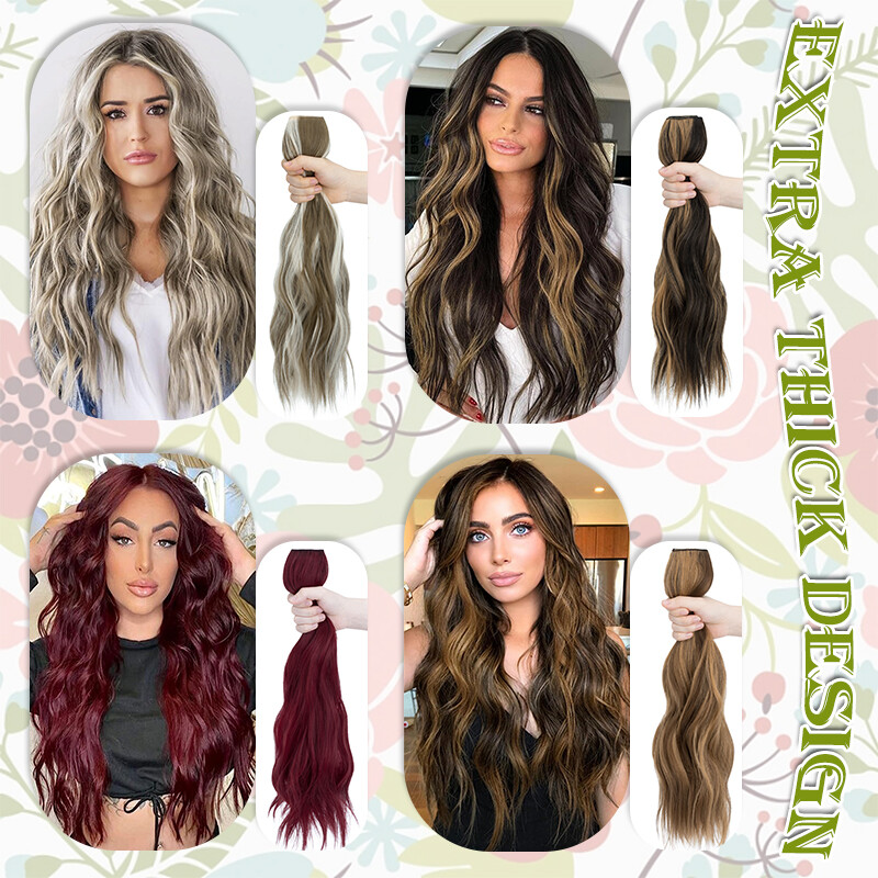 One Piece U Shape 5Clips in Hair Extensions Full Head Highlight Real As Human US