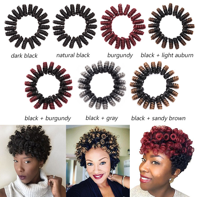 2″ Short Spring Toni Curly Hair Extensions Jumpy Wans Curl Crochet Braids Brown