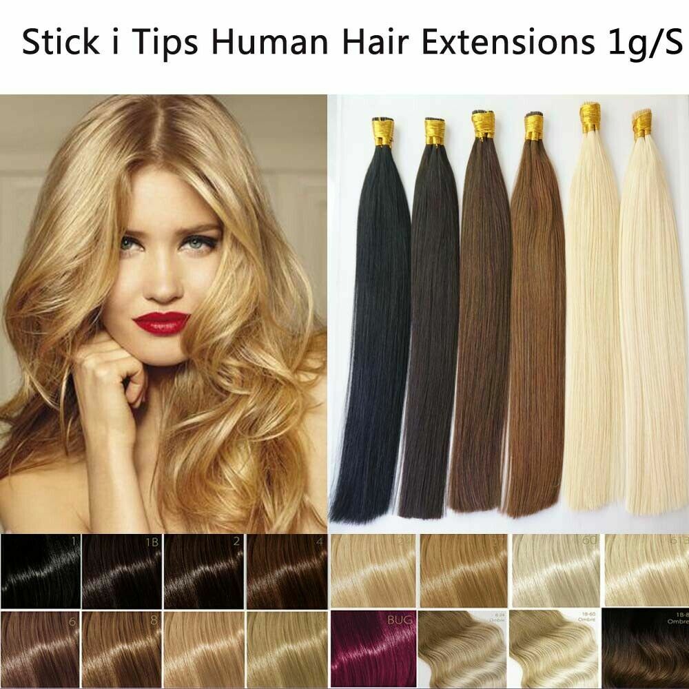 Pre-Bonded Keratin I Tip Hair Extensions Real Brazilian Remy Human Hair Thick 1g