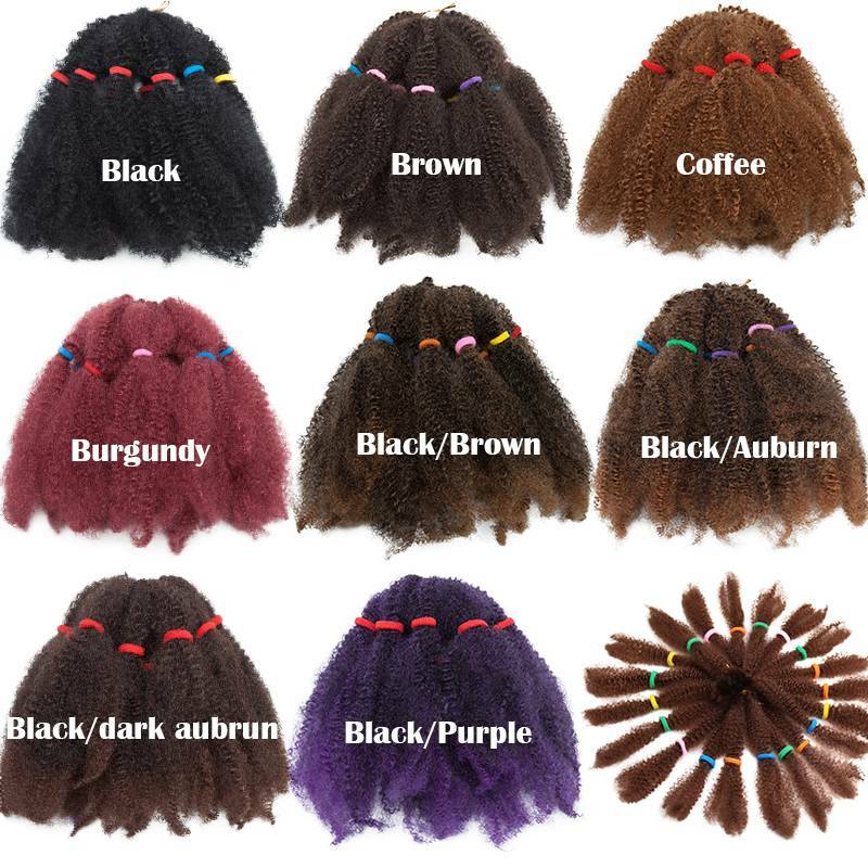 USA Afro Curly Kinky Bulk Braid Braids Hair Extensions Meag Thick Ombre Crochet