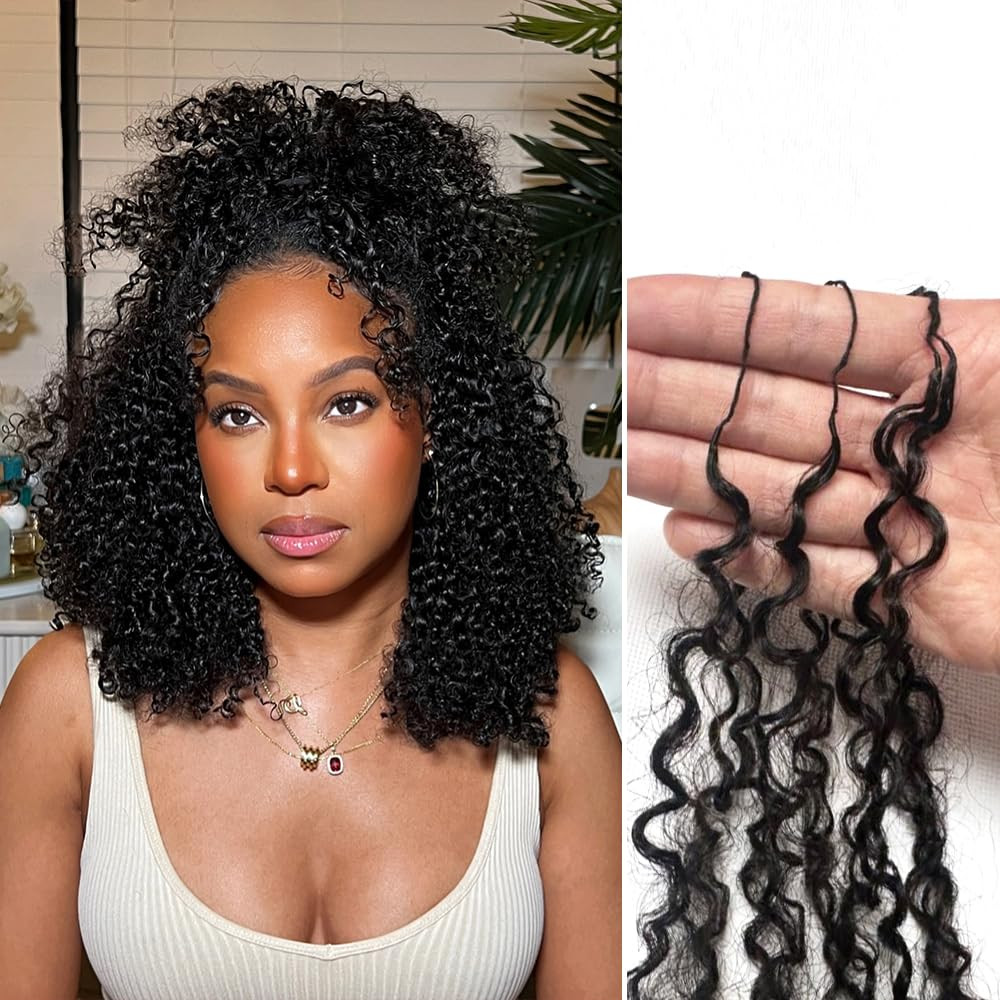 Afro Kinky Curly Knotless Pre-Separated Crochet Hair Extensions Kinky Curly Feat