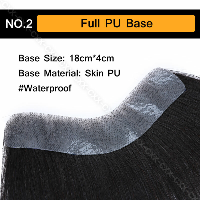 Fine Thin Skin PU Mens Toupee 100% Remy Human Hair Replacement System Hairpieces