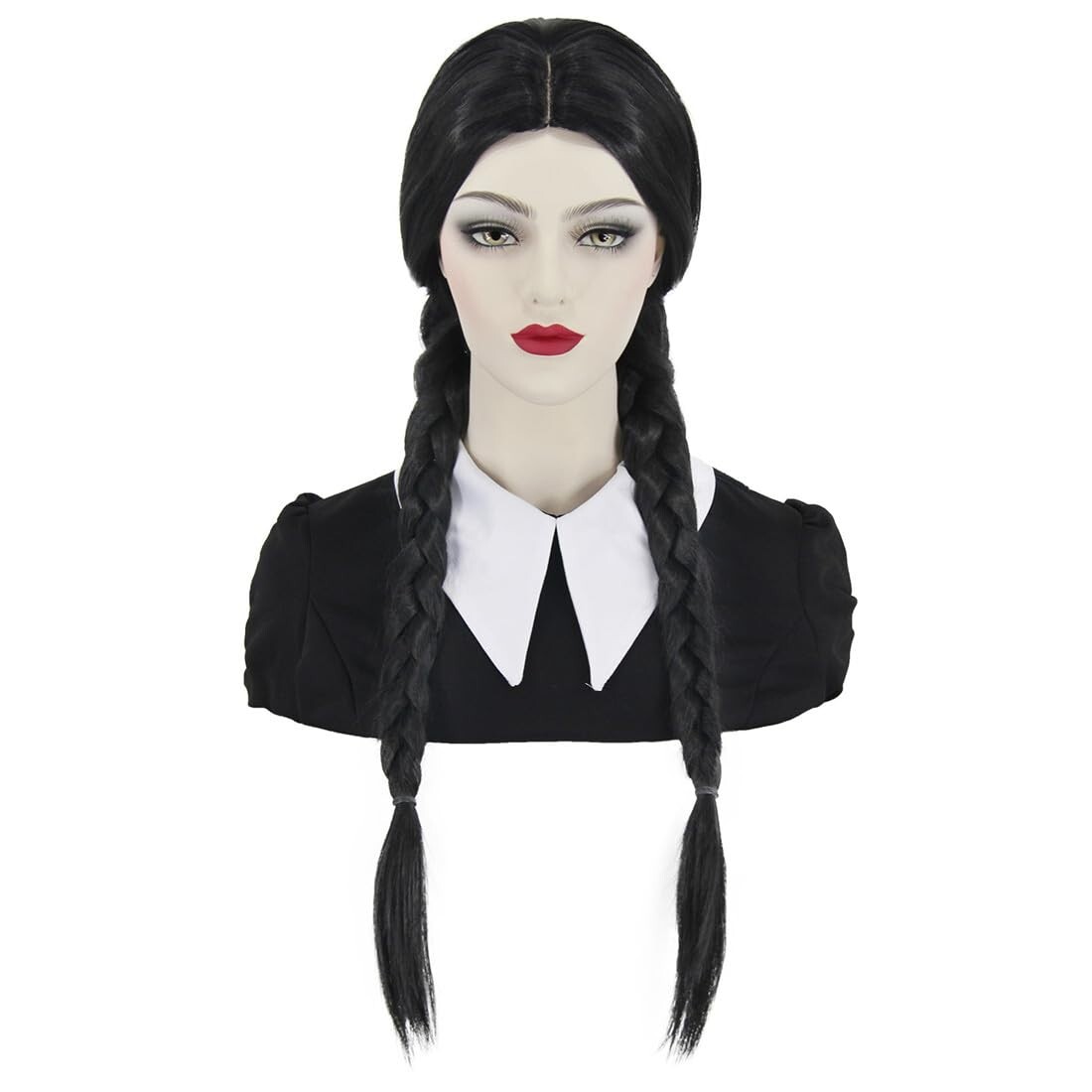 Mersi Black Braided Wig for Women Girls Long Braided Wig Black S034BK1