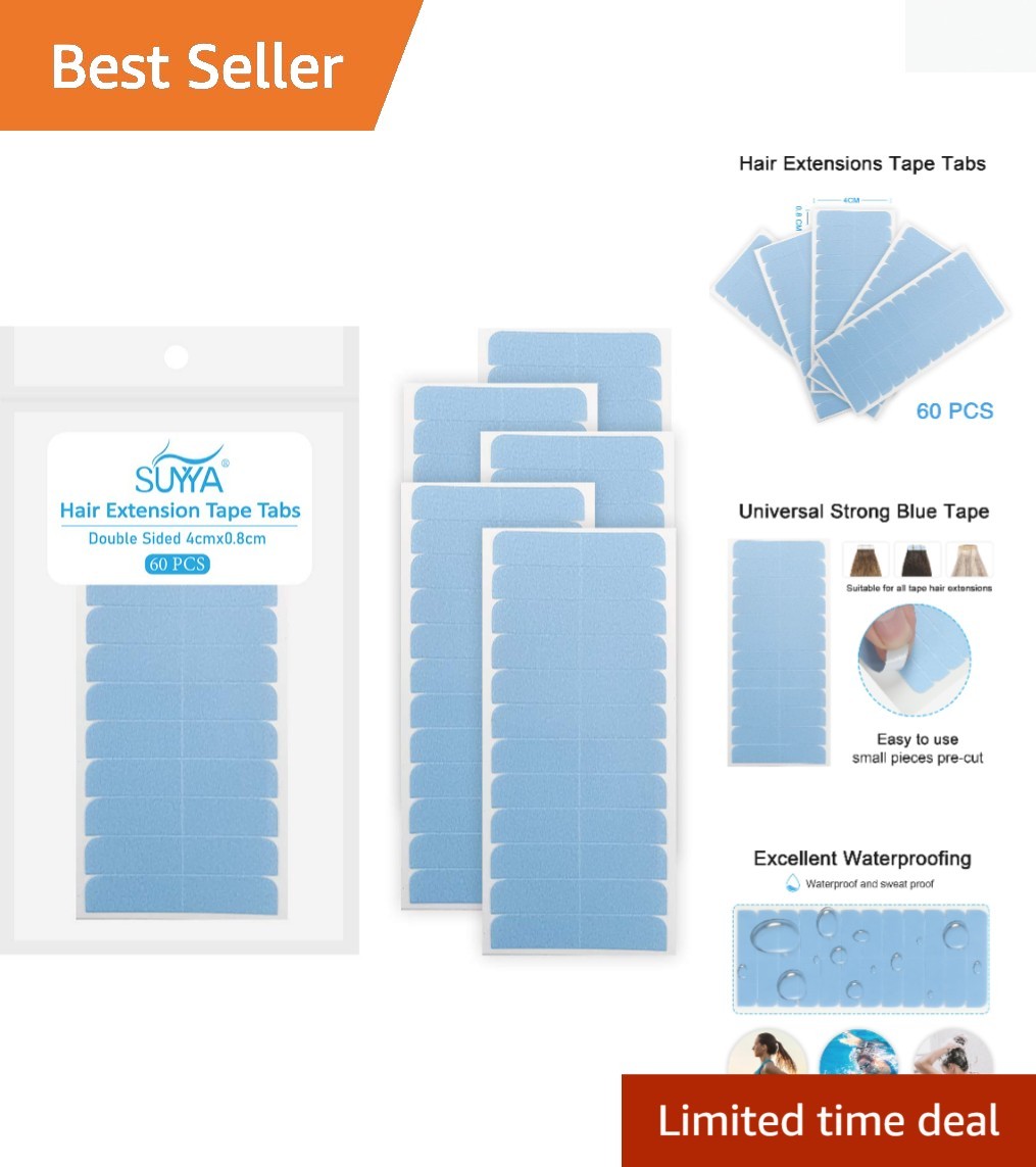 60 Waterproof Hair Extension Tabs – High-Quality, Heat Resistant Adhesive
