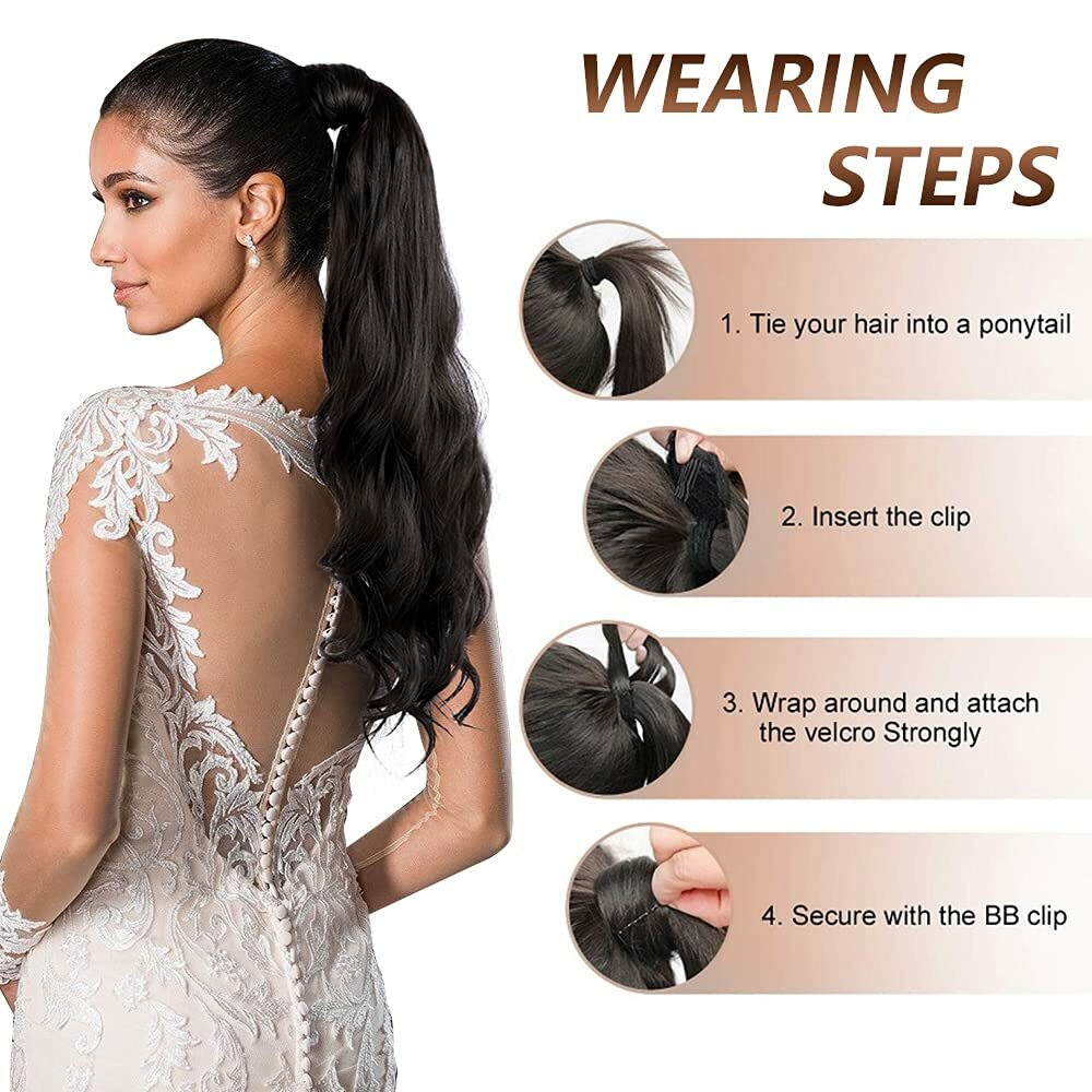 28″ 30″ 100% Real New Clip In REMY HUMAN Hair Extension Ponytail Wrap Around120g