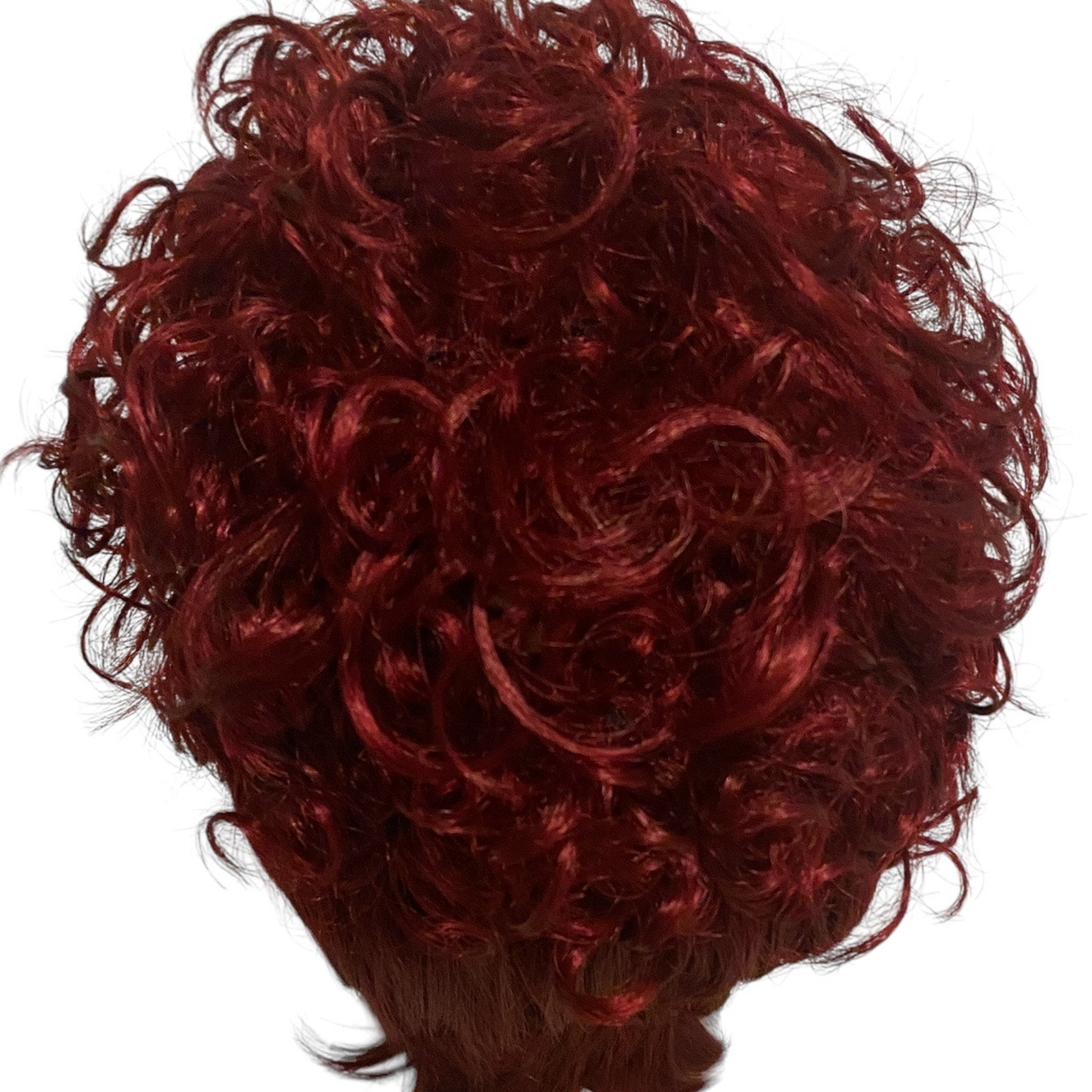 ASHRO Wig Curly Pixie Dk Burgundy Red Synthetic Hair for Women NWT A966W