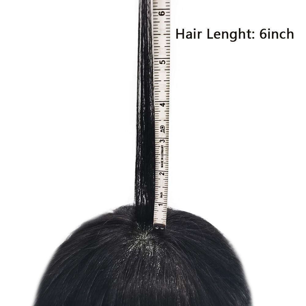 Mens Toupee 100% Human Hair piece Fine Mono Poly Skin Around Wig for Men TS-1