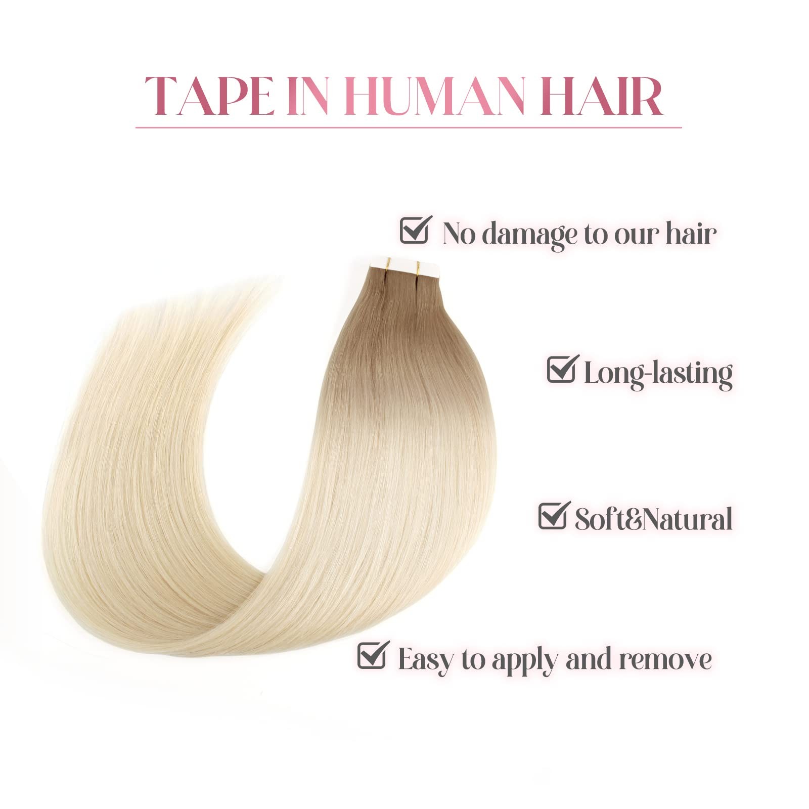 Sixstarhair 20 Piece Tape-In Hair Extensions – Ombre Rooted Chestnut Brown To