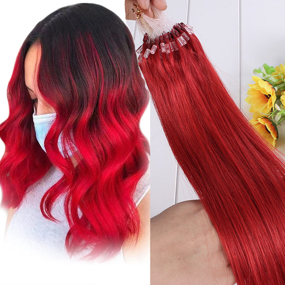 Micro Beads Hair Extensions Real Human Hair Micro Loop Link Remy Hair 16-26inch