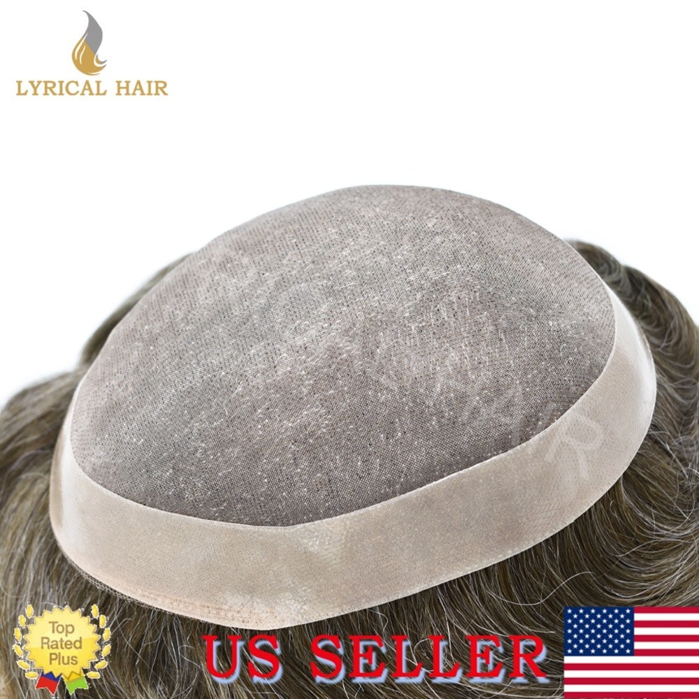 Lyrical Hair Mens Toupee Monofilament Wig Human Hair System Durable Hairpiece US