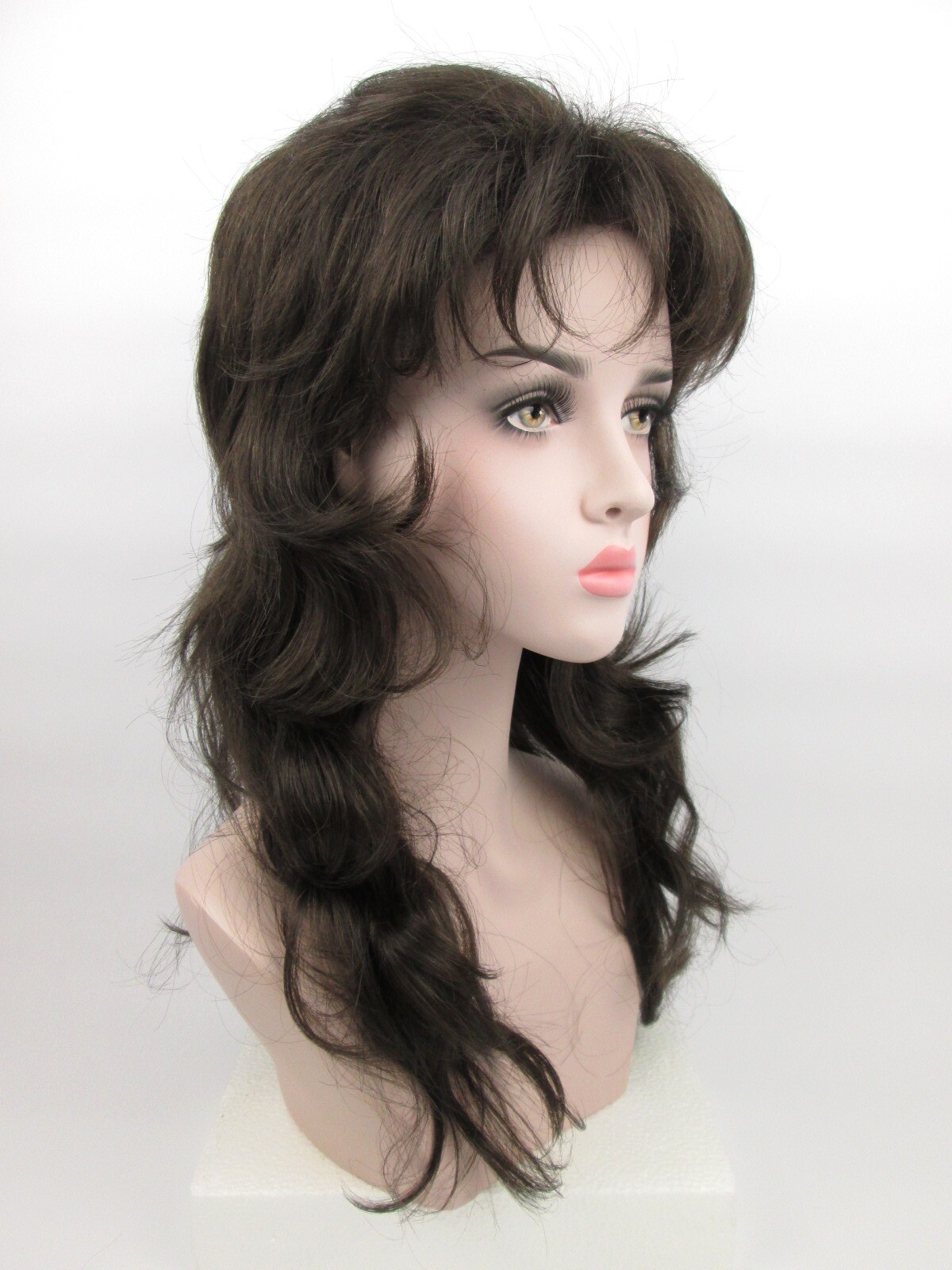 80S 90S WOMEN LADY 29″ LONG STRAIGHT HAIR LAYERED SHAG STYLE WIG W/ BANGS JODY