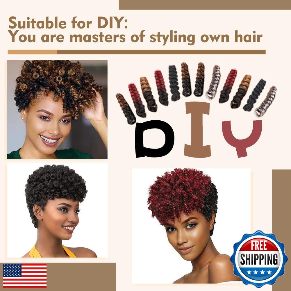 MIMAN 5 Packs 10 Inch Short Curly Crochet Hair for Black Women 6MM Crochet Br
