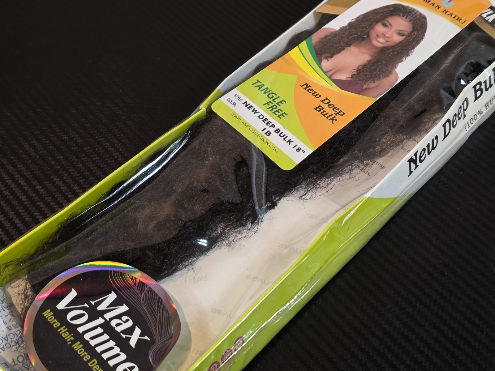 Janet Collection New Deep Bulk 18″ 1B 100% Human Hair Extensions
