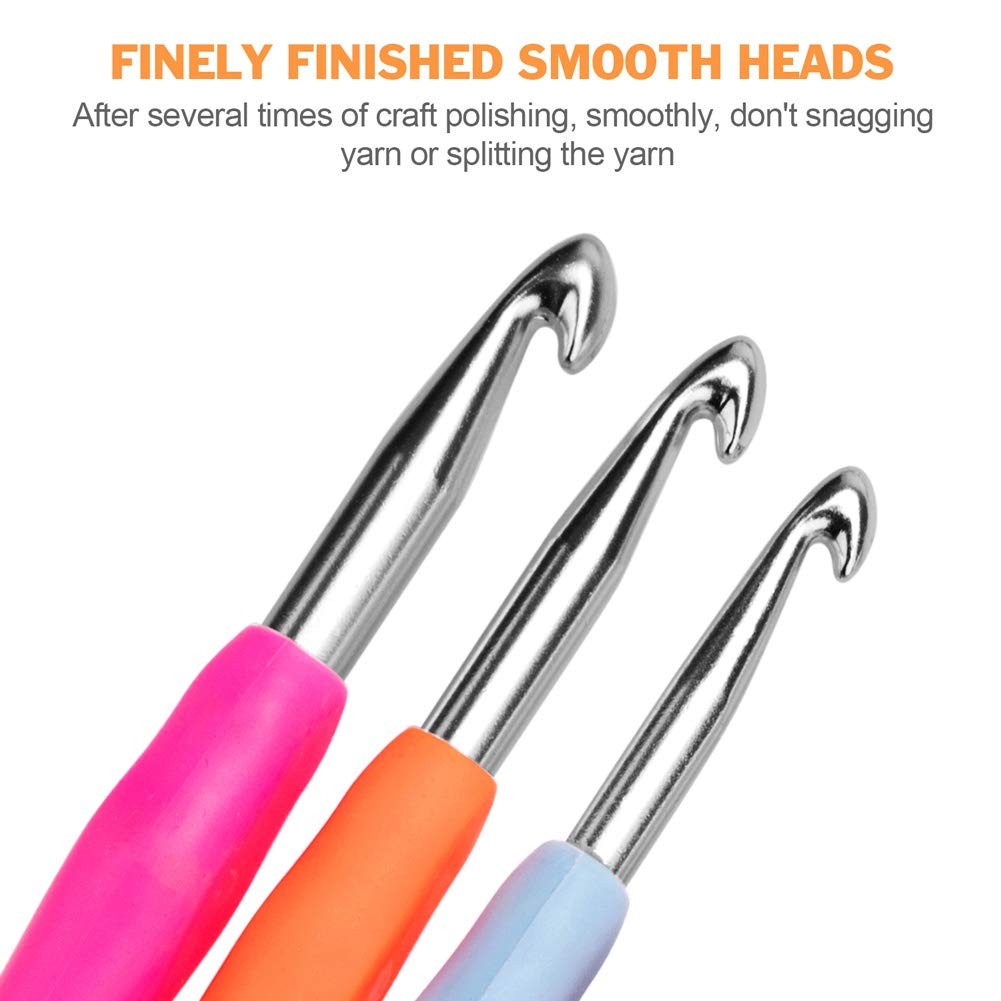 BCMRUN Crochet Hooks Set,14 Pcs 2.25mm(B)-10mm(N) 2.25-10mm, Multicolor