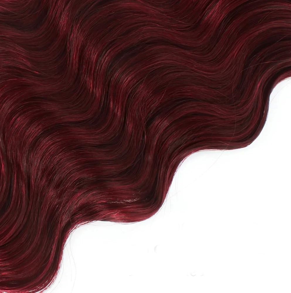 Biottihair Burgundy Human Hair Bundles 1B/99J Deep Wave Bundles 18 20 22 Inch