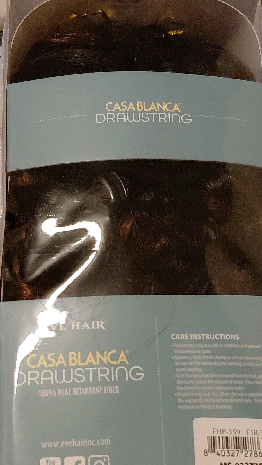 EVE HAIR Casablanca Drawstring Wig Curly Free-Part F1B/30 14in FHP-359