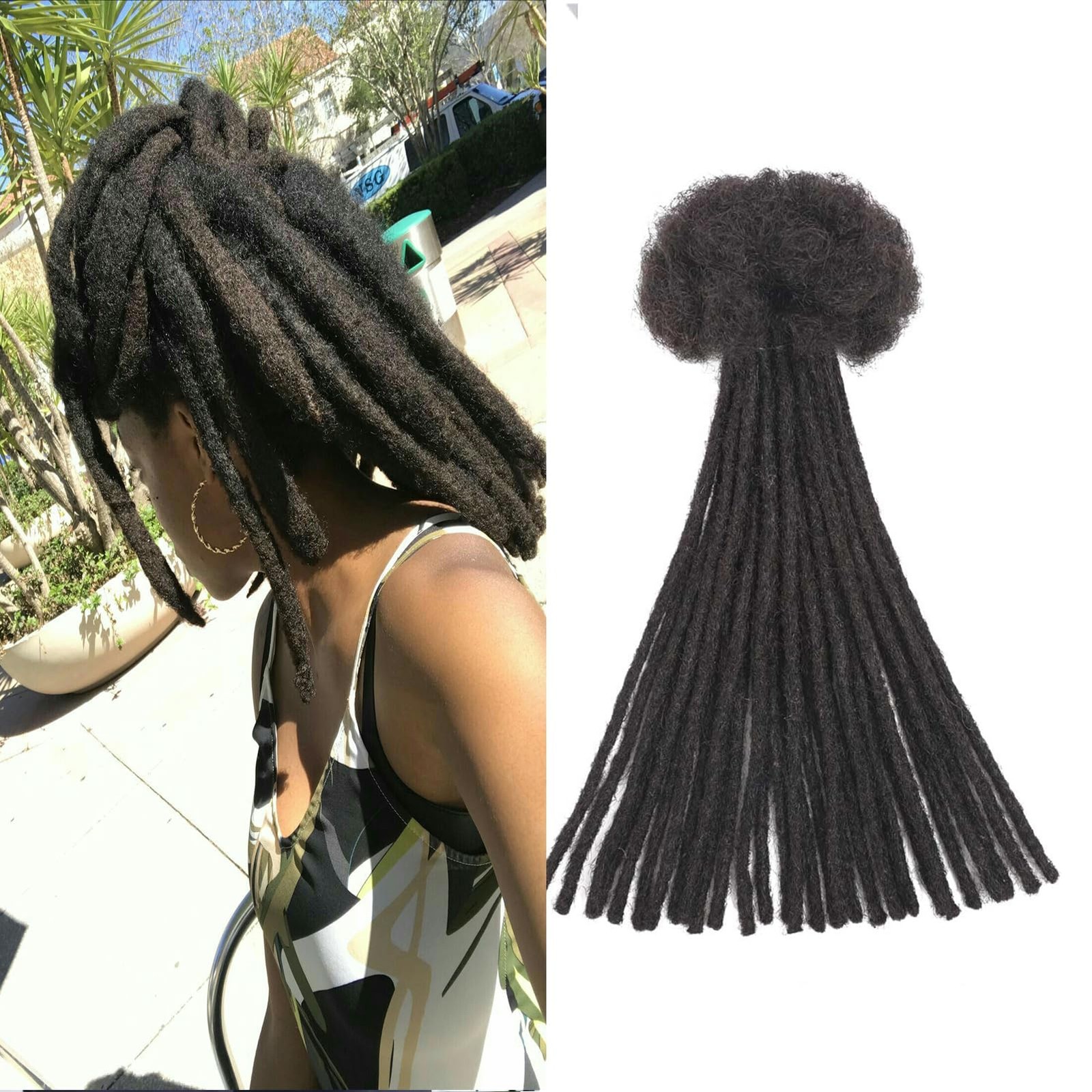 0.6cm Loc Extensions Human Hair 6-12 Inch 50 Strands Dreadlock Extensions Hum…