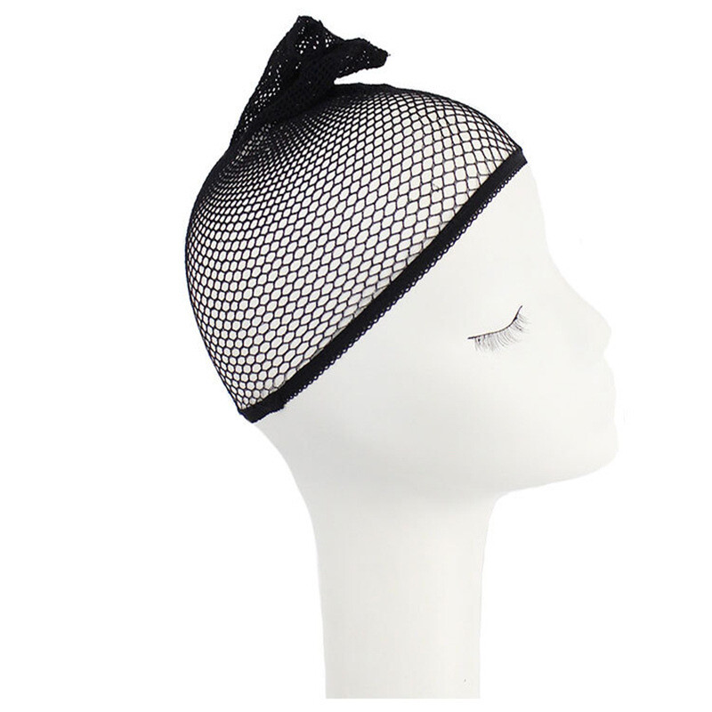 Hair Elastic Wig Cap Fishnet Liner Weaving Mesh Stocking Sleep Net Black