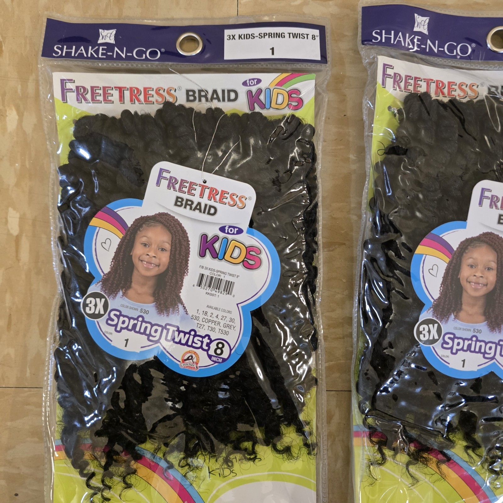 NEW Freetress Kids Spring Twist 8” Color 1 3pc Crochet Hair