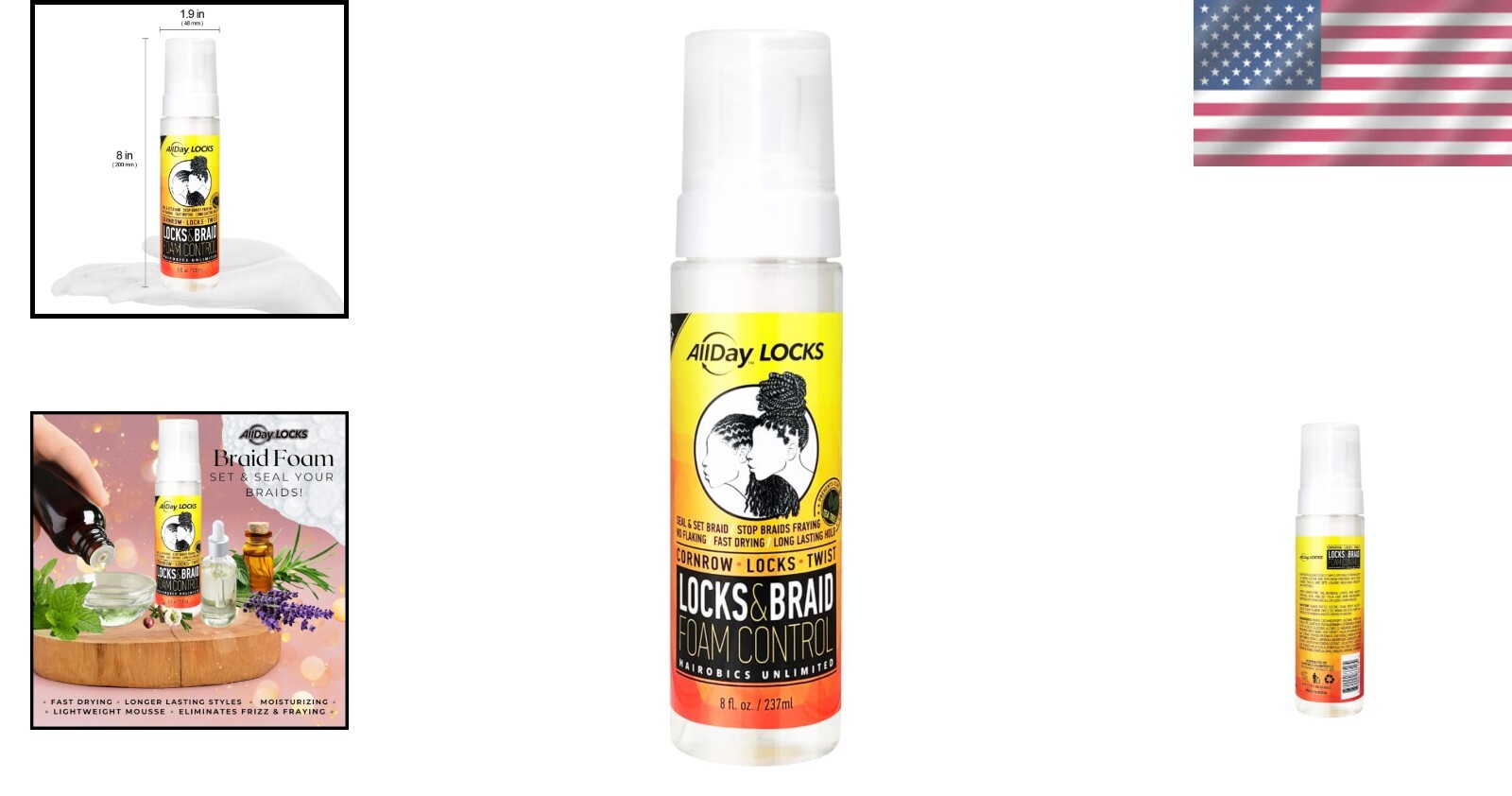 Frizz-Control Braid Mousse – Lightweight Hold & Shine for Braids & Locks | 8 oz