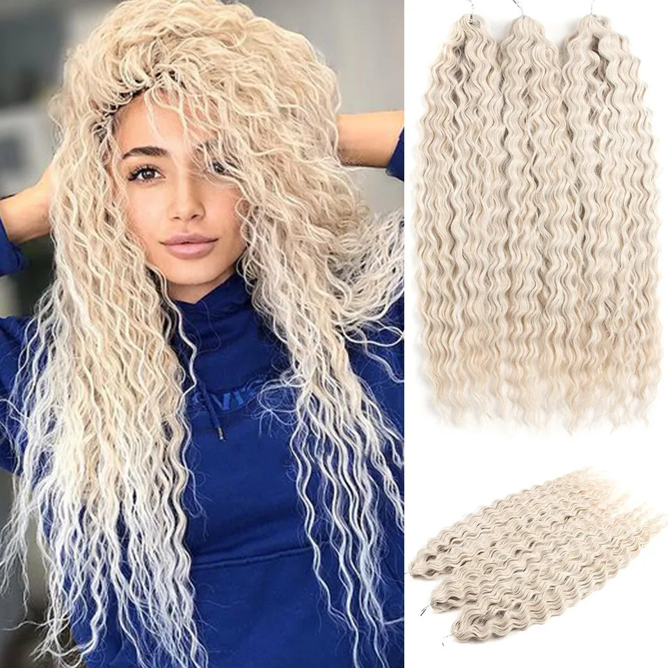 Ariel Hair Synthetic Twist Crochet Curly Hair 24 Inch Water Wave Braid Hair