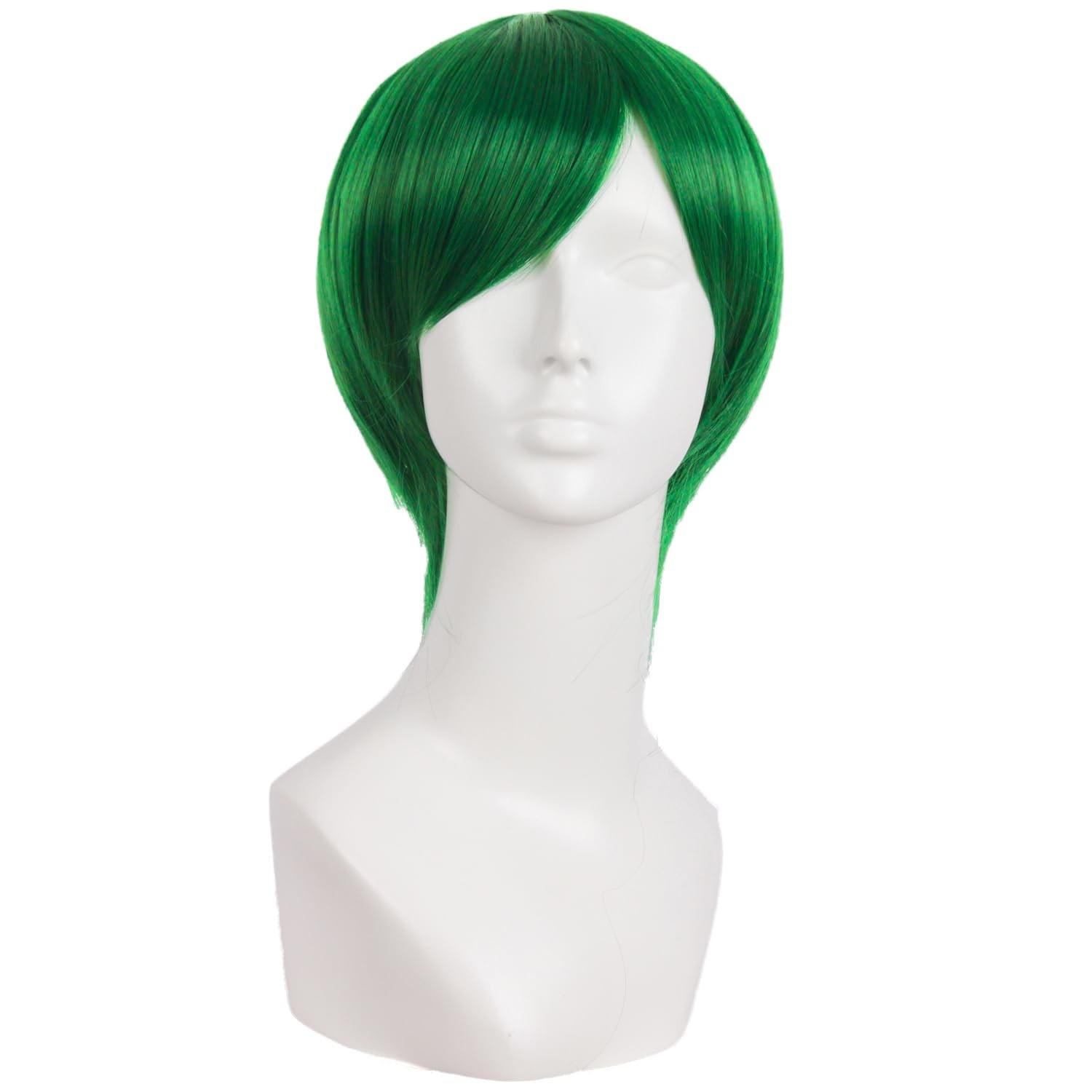 Stylish 10 Inch High Temperature Fiber Wig for Men – Grass Green Elegance
