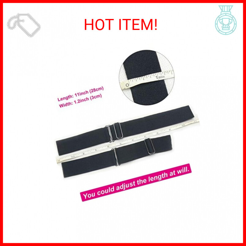 Luwigs 3pcs Adjustable Elastic Bands for Wigs,1.2 inch Black Elastic Bands with