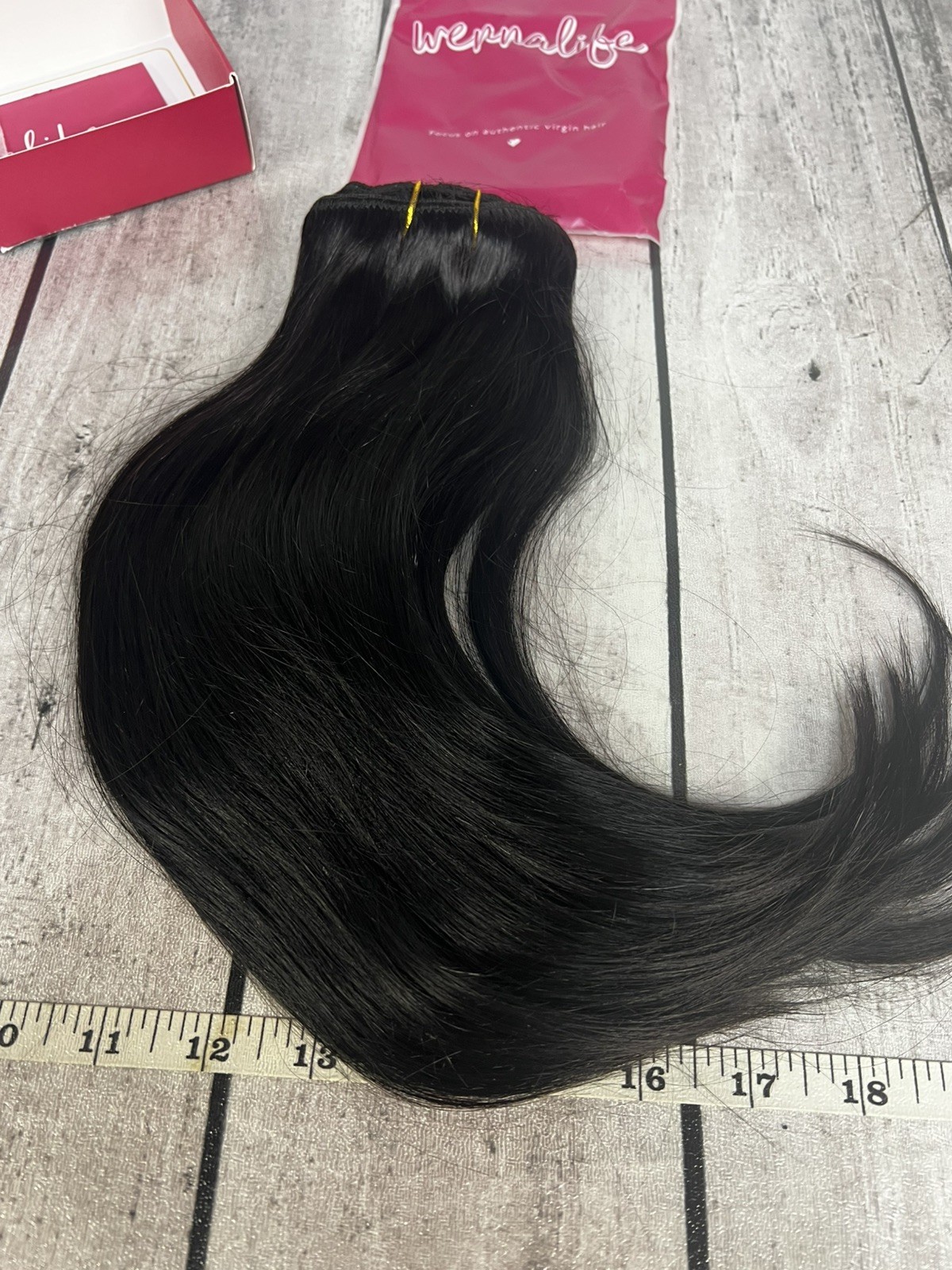 WENNALIFE Clip in Hair Extensions Real Human Hair, 14 Inch 120g 7pcs J:1B