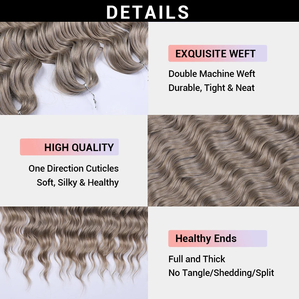 Anna Hair Synthetic Loose Deep Wave Braiding Hair Extensions 24 Inch Water Wave
