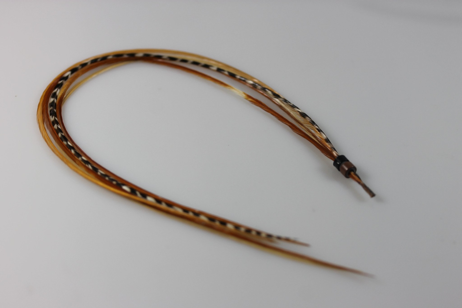 7 Grizzly Ginger Mix Long Thin Feathers for Hair Extension 7 Feathers