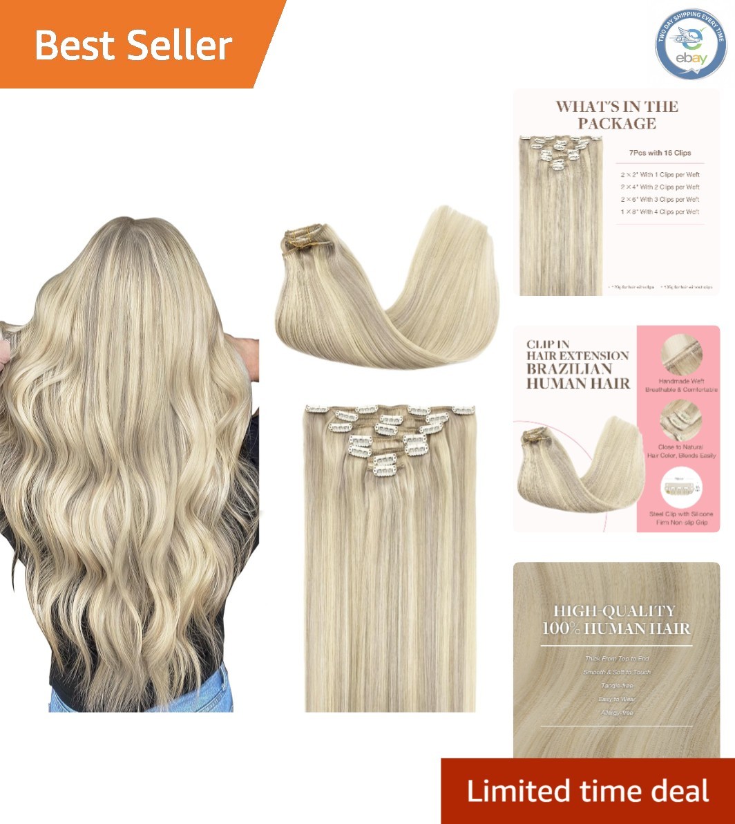 Stylish 22-Inch Ash Blonde Clip-In Hair Extensions – Perfect for Every Occasion