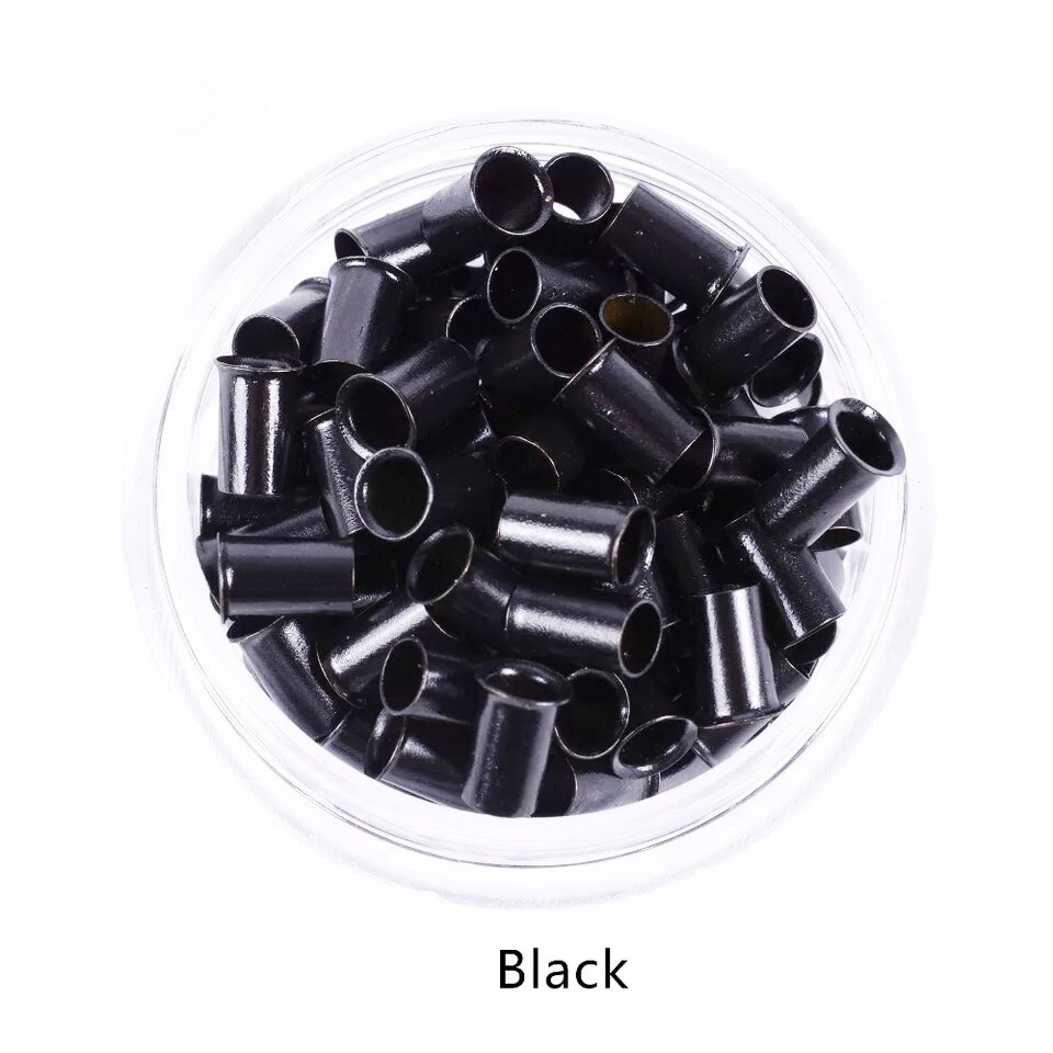 6mm Black Copper I-Tips Fusion Micro Tubes Beads Links