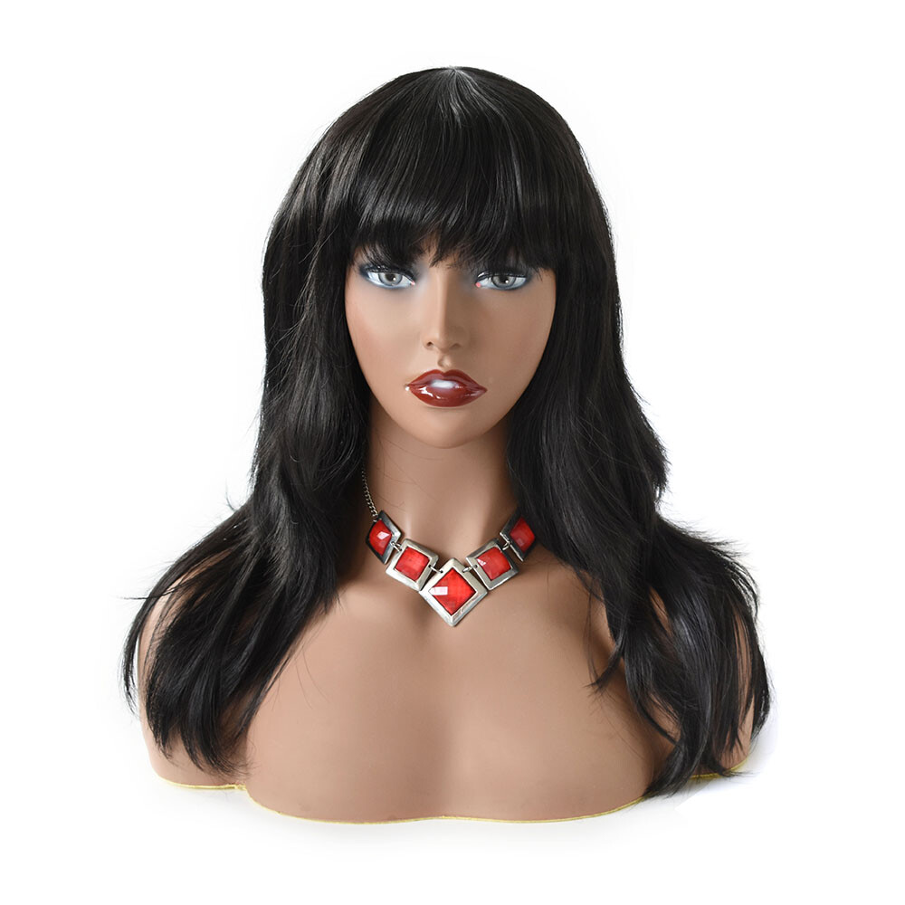 Layered Long Synthetic Hair Machine Made Wig for Women Premium Quality Natural