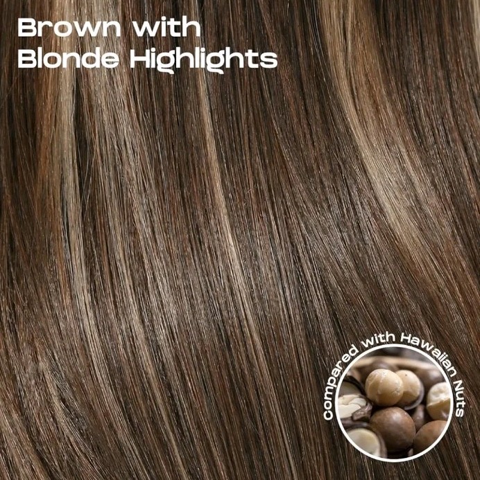 SEIKEA Cheer Ponytail Hair Piece 16″ Straight, Brown with Blonde Highlights