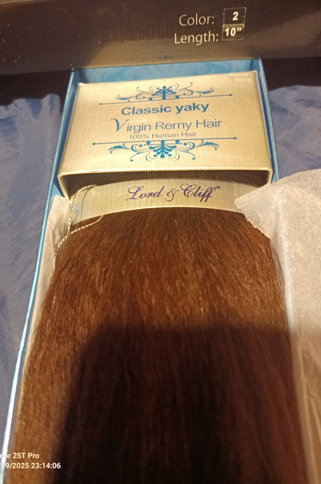 Lord and Cliff 100% Human Hair, Yaki Virgin Remy, Color 2, 10″
