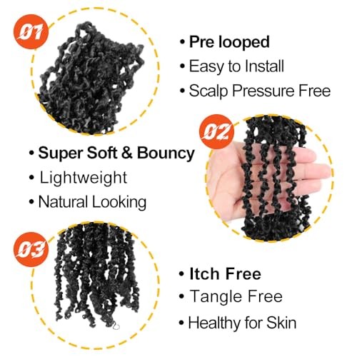 Yanky Twist Crochet Hair 8 Inch 10 Packs Pre-Twisted Natural Black Yankee