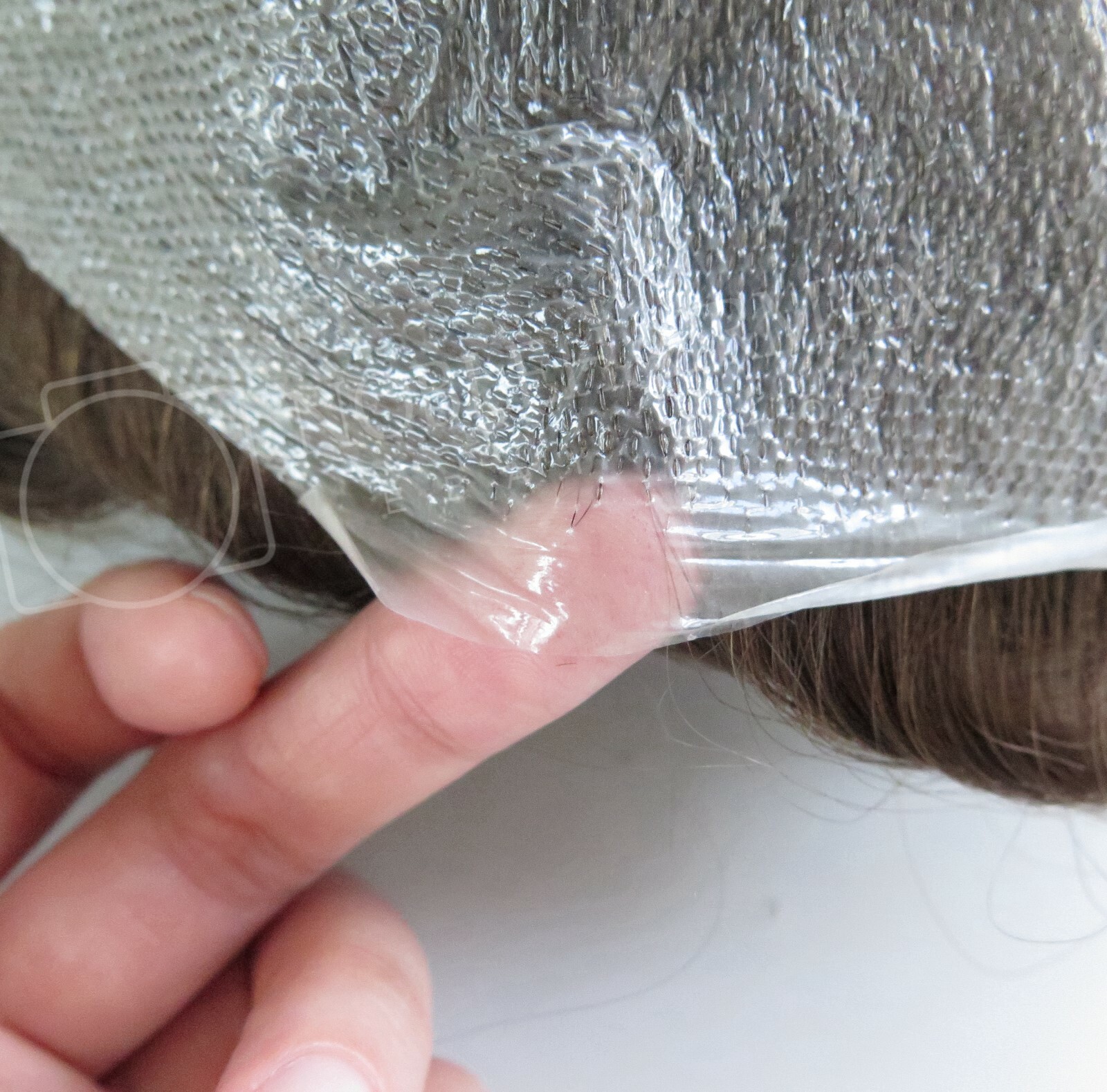 Natural Real Mens Hair Replacement System Ultra Thin Poly Skin Toupee Hairpieces