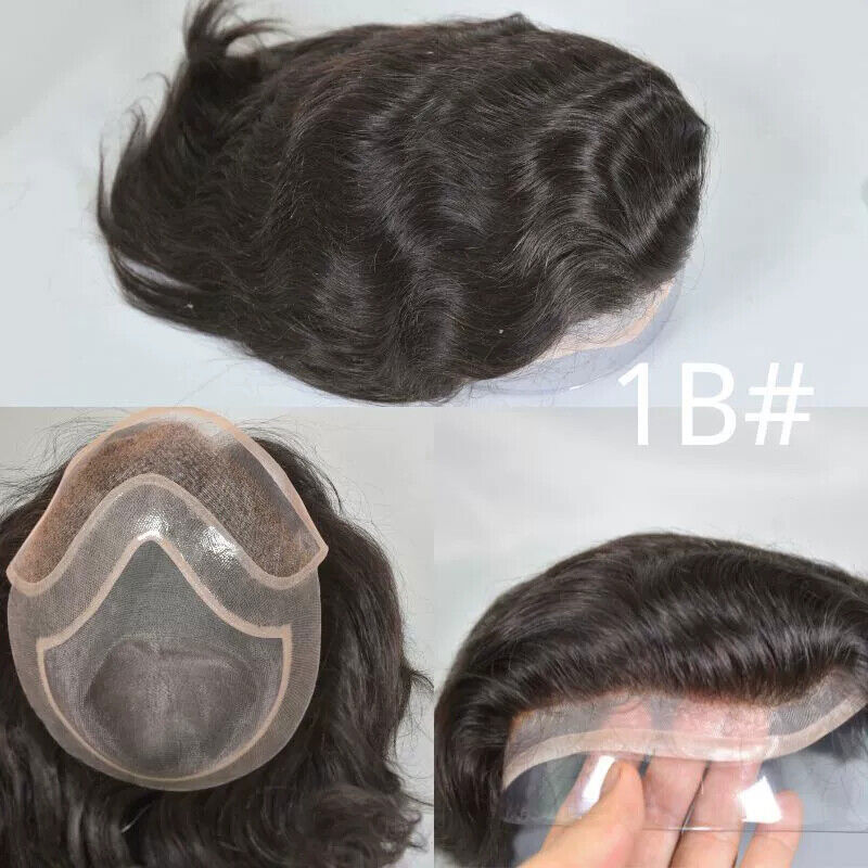Toupee For Men Human Hair Replacement System Mono Thin Skin Pu 10×8