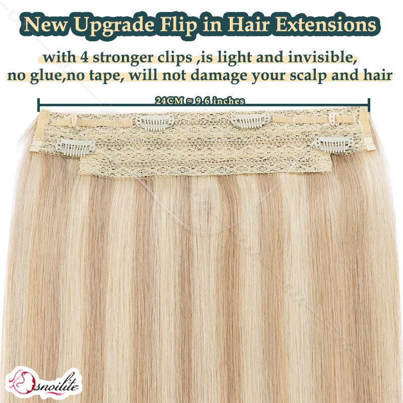 Invisible Clip/Wire In One Piece Headband Real Remy Human Hair Extensions Blonde