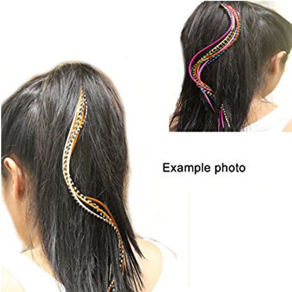 6-11 inch Purple,Violet,Brown,Grizzly 100% Real Hair 5 Feather Extensions bonded