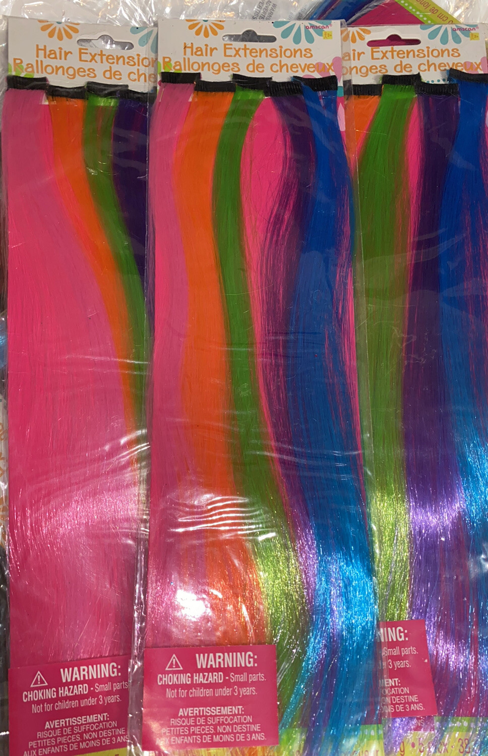 Colored Hair Extensions Clip In Rainbow Clip in Hair Multi colors 3-packs