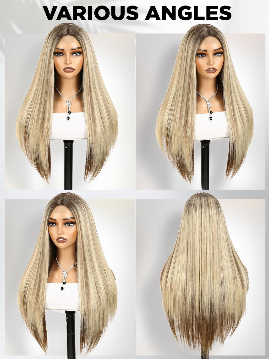 26″ Mix Blonde Straight Wig for Women Daily Festival 161E147134