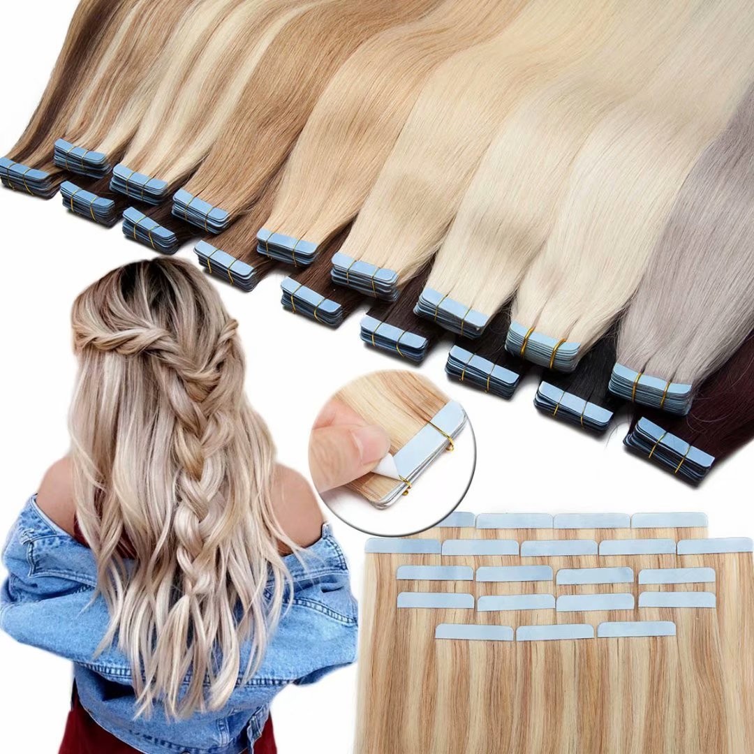 Tape in Remy Human Hair Extensions Seamless Skin Wefts Remy Thick Fashion Hair