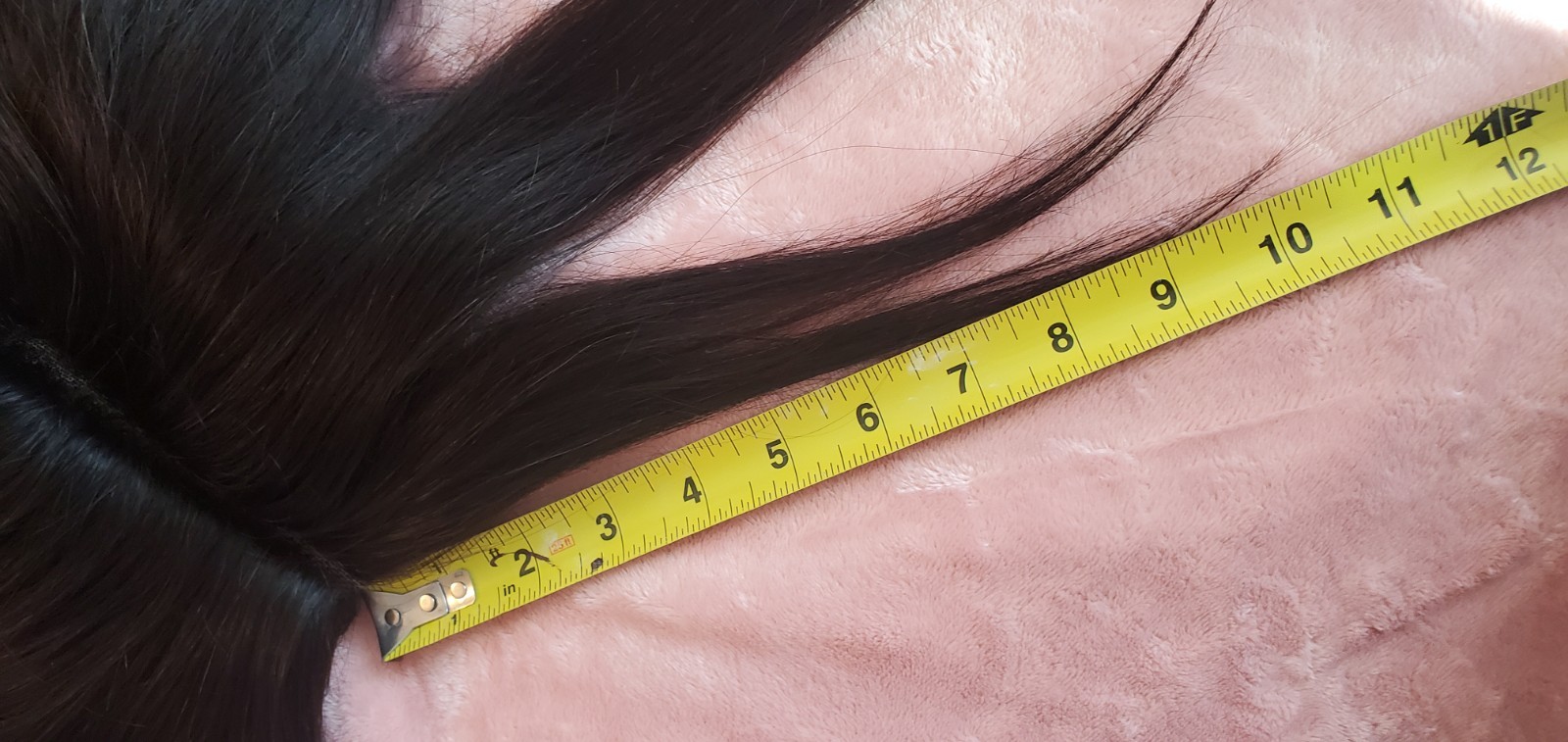 Human Hair Lace Part Wig 14” soft black / darkest brown Adjustable Straps