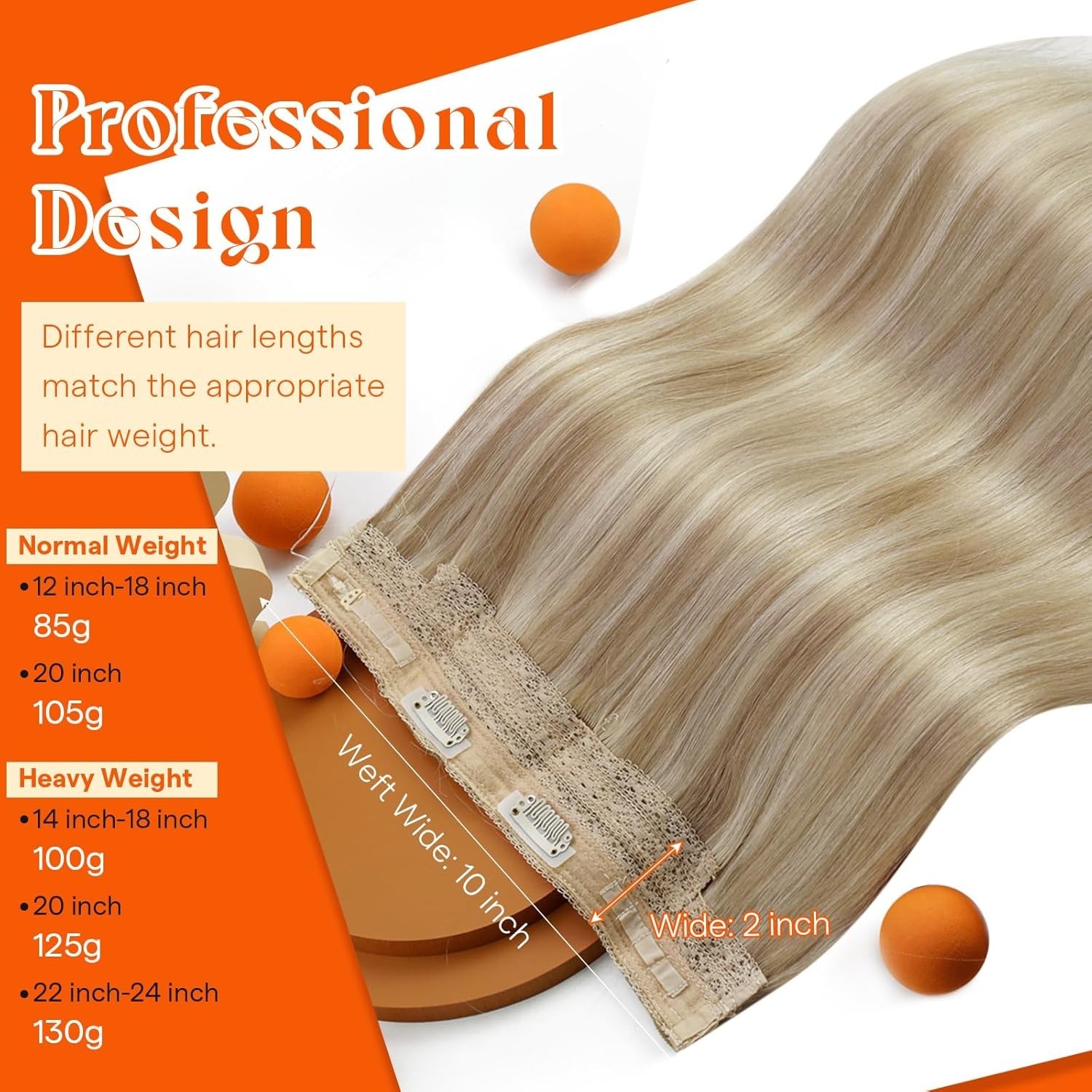 Reusable Halo Hair Extensions – 18 Inch Golden Blonde with Medium Highlights