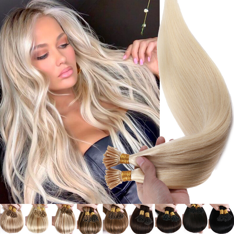 Stick I-Tip Pre bonded 100% Remy Human Hair Extensions Micro Ring 1G 200Strands