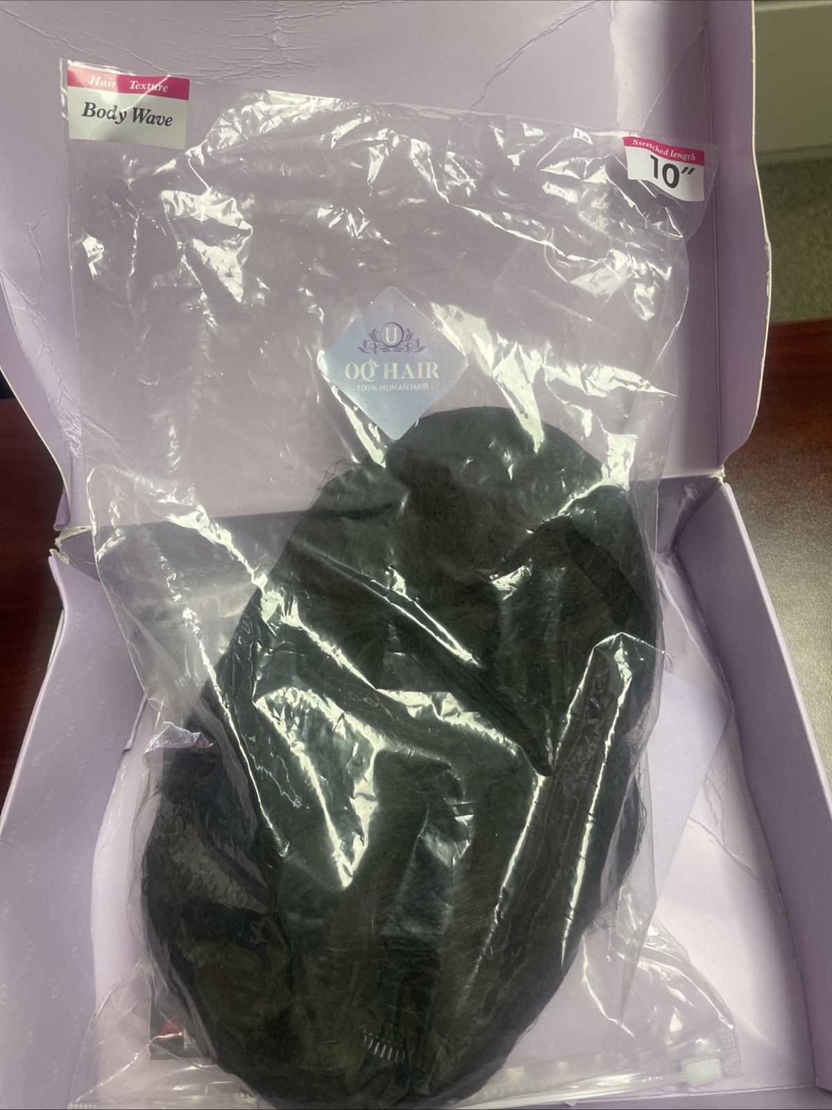 OQ Hair Body Wave Elastic Drawstring V Part Wig Glueless 10” Bob